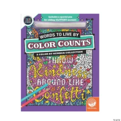 Color By Number Color Counts: Glitter Words To Live By