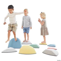 GONGE - River Stones & Hilltops Combo Set: The Original Non-Slip Stepping Stones For Kids, Nordic Colors, Set Of 9
