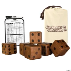 GoSports Giant 3.5" Dark Stain Wooden Playing Dice Set