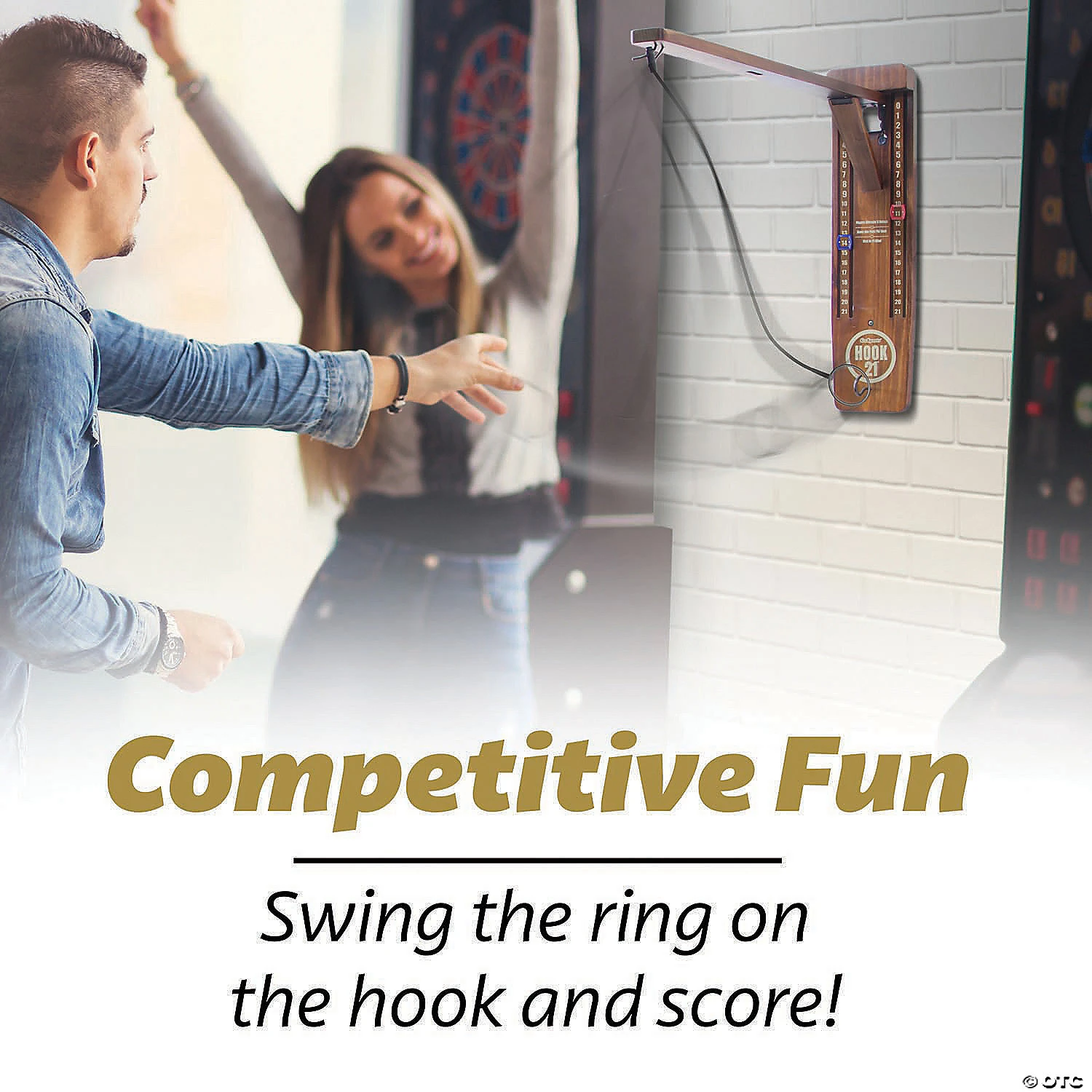 GoSports Hook21 Ring Swing Game Brown - Indoor Or Outdoor Ring Toss Game With Foldable Arm 2 GoSports Hook21 Ring Swing Game Brown - Indoor Or Outdoor Ring Toss Game With Foldable Arm - Image 2