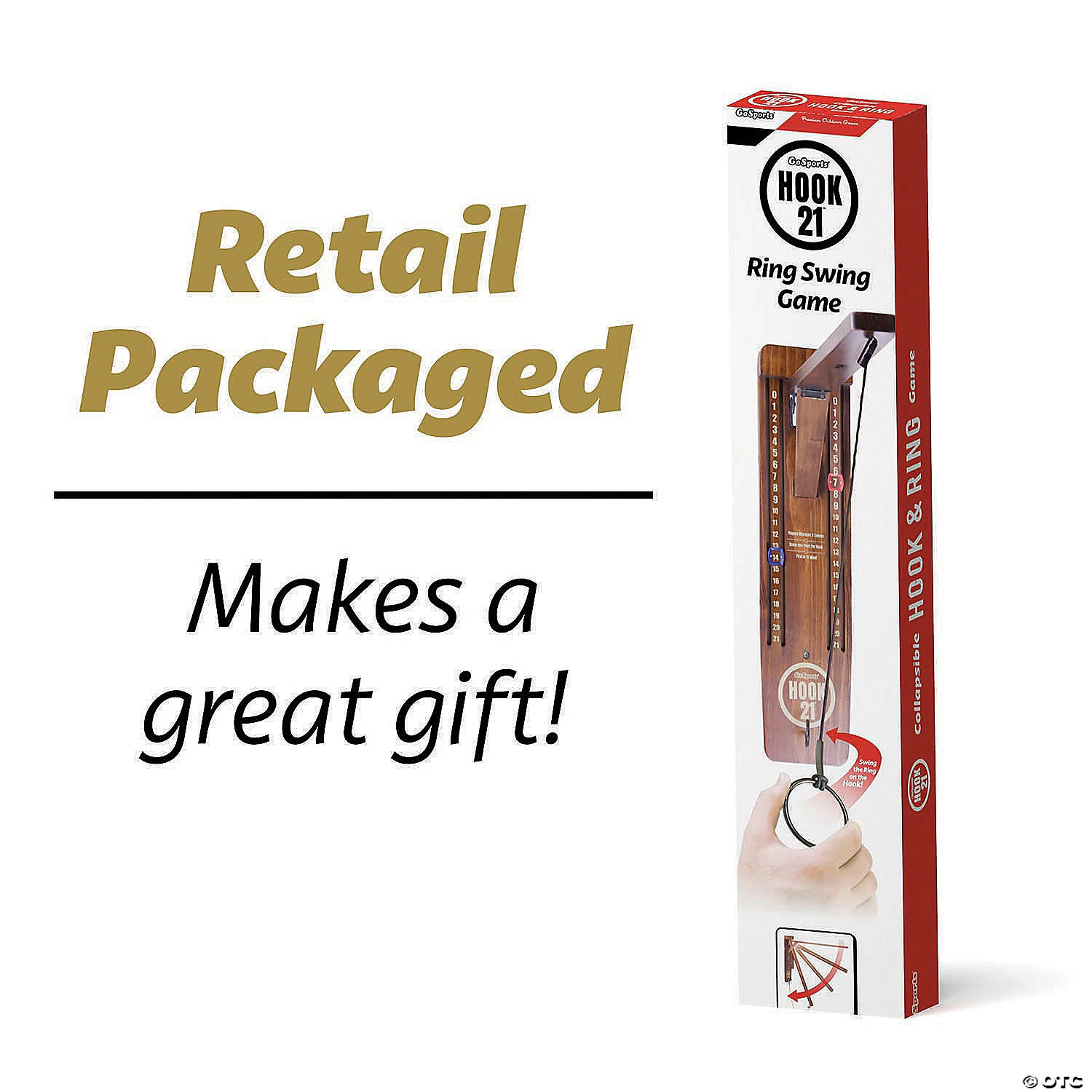 GoSports Hook21 Ring Swing Game Brown - Indoor Or Outdoor Ring Toss Game With Foldable Arm 4 GoSports Hook21 Ring Swing Game Brown - Indoor Or Outdoor Ring Toss Game With Foldable Arm - Image 4