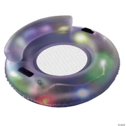 Inflatable Purple And Green LED Lighted Floating Lounger 43.25"