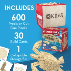 KEVA® Structures: 600 Plank Set With FREE Bonus Planks & Storage Bin -Children Toy Store keva sup sup structures 600 plank set with free bonus planks and storage bin13980953 a02