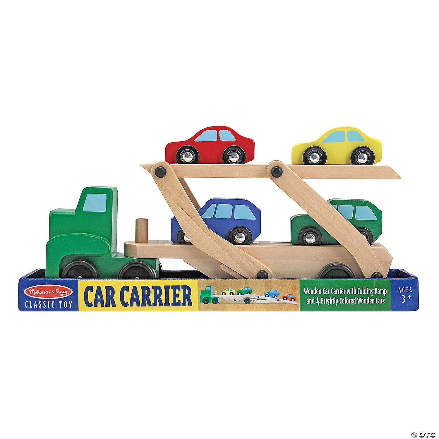 Melissa & Doug Car Carrier Truck & Cars Wooden Toy Set 2 Melissa & Doug Car Carrier Truck & Cars Wooden Toy Set - Image 2