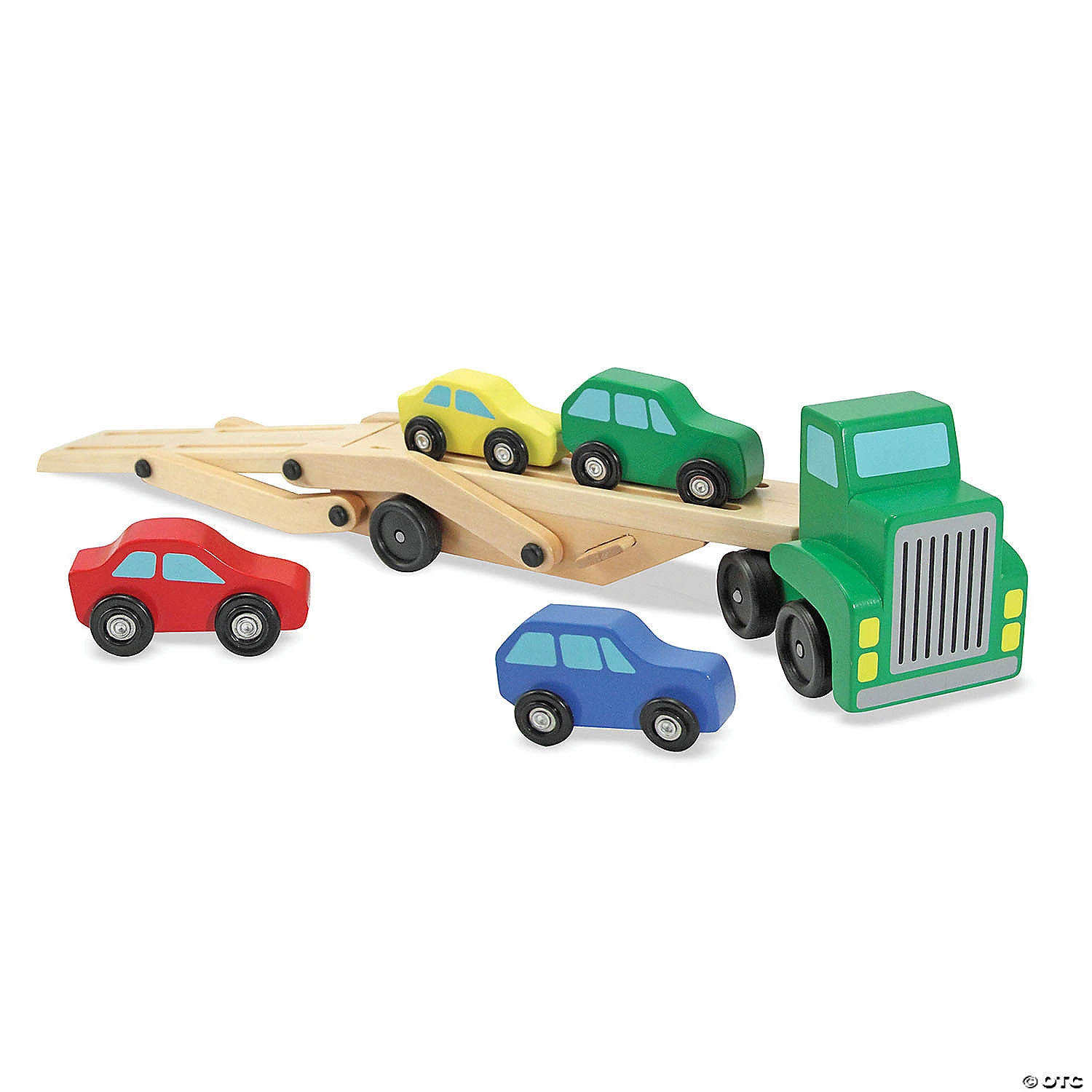Melissa & Doug Car Carrier Truck & Cars Wooden Toy Set 3 Melissa & Doug Car Carrier Truck & Cars Wooden Toy Set - Image 3