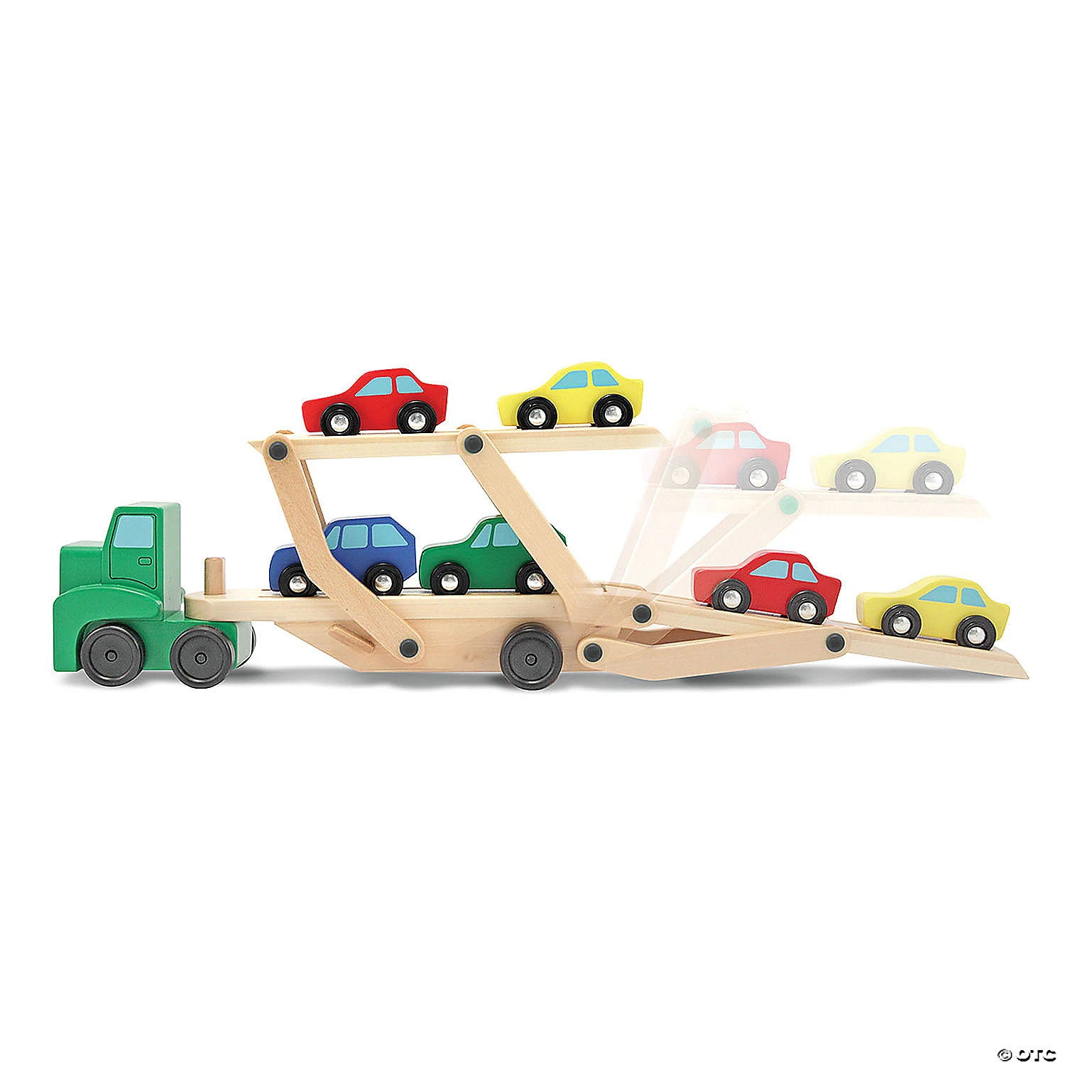 Melissa & Doug Car Carrier Truck & Cars Wooden Toy Set 4 Melissa & Doug Car Carrier Truck & Cars Wooden Toy Set - Image 4