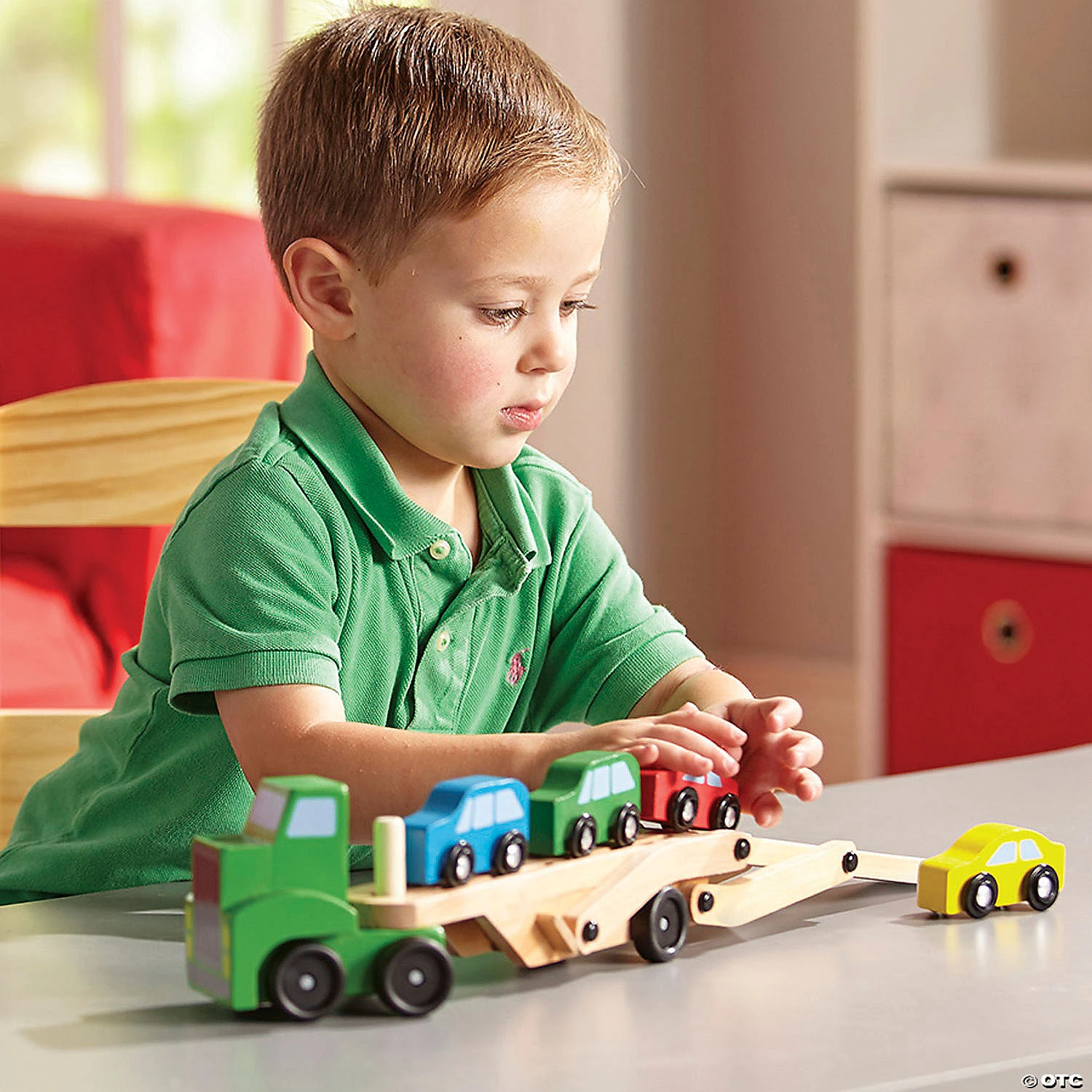 Melissa & Doug Car Carrier Truck & Cars Wooden Toy Set 5 Melissa & Doug Car Carrier Truck & Cars Wooden Toy Set - Image 5