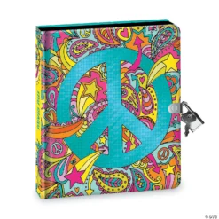 Peace Sign Black Page Diary