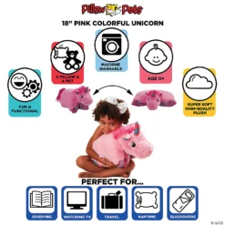 Pillow Pet - Colorful Pink Unicorn -Children Toy Store pillow pet colorful pink unicorn14166803 a04