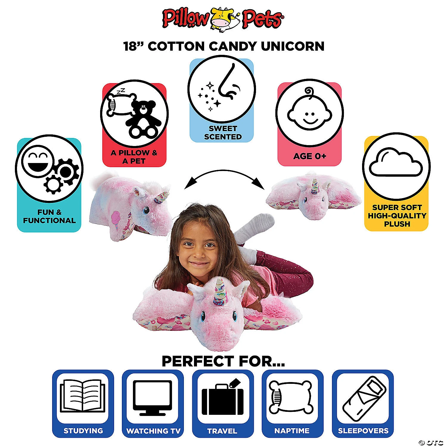 Pillow Pet - Cotton Candy Unicorn 4 Pillow Pet - Cotton Candy Unicorn - Image 4