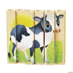 Quercetti Mix-N-Match Wood Puzzle, Baby Farm Animals -Children Toy Store quercetti mix n match wood puzzle baby farm animals14272597 a02