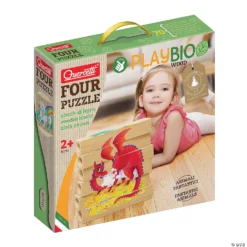 Quercetti Mix-N-Match Wood Puzzle, Fantasy Animals