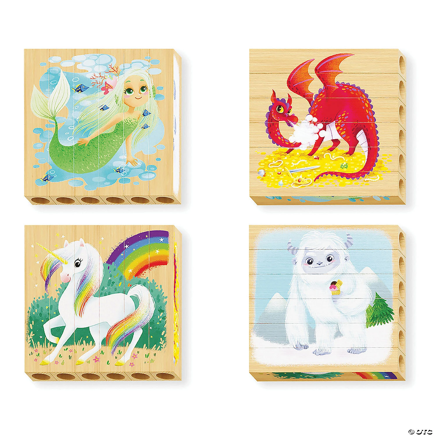 Quercetti Mix-N-Match Wood Puzzle, Fantasy Animals 2 Quercetti Mix-N-Match Wood Puzzle, Fantasy Animals - Image 2