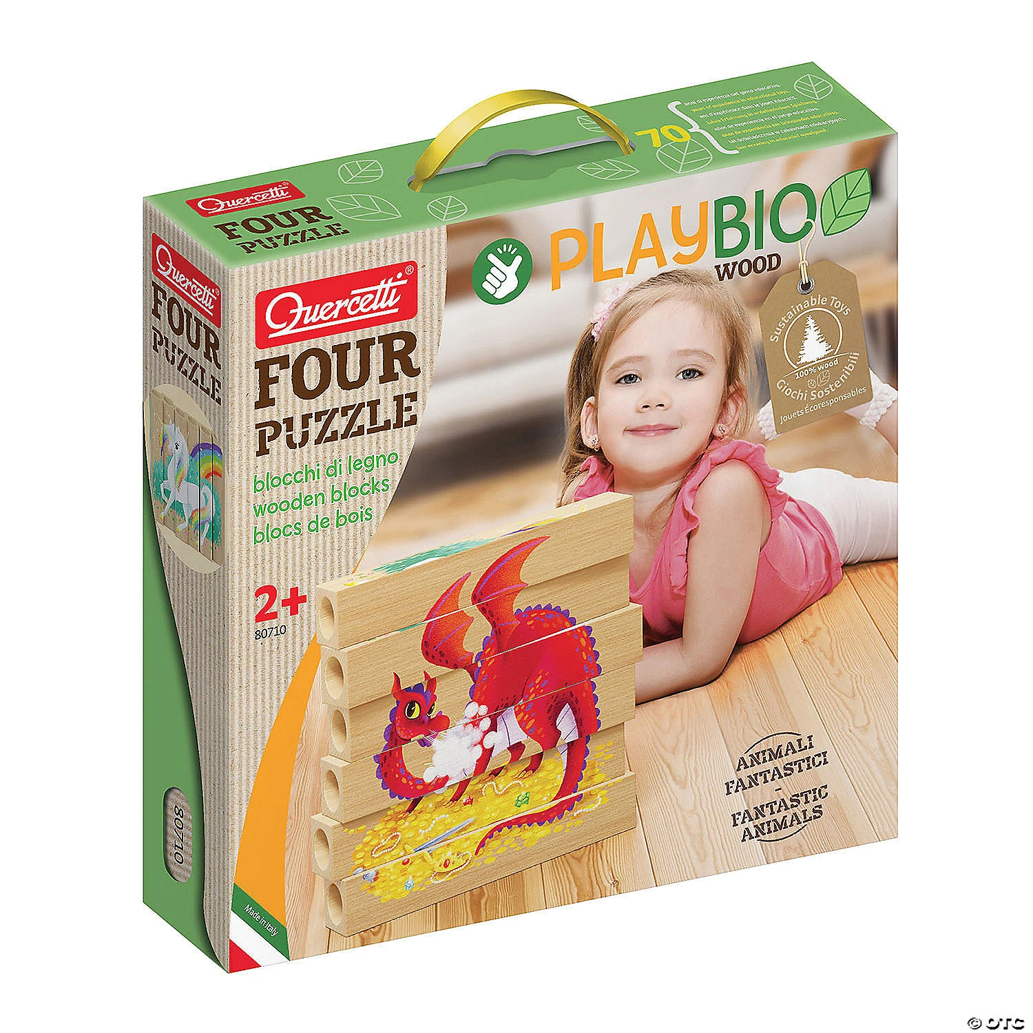 Quercetti Mix-N-Match Wood Puzzle, Fantasy Animals 1 Quercetti Mix-N-Match Wood Puzzle, Fantasy Animals