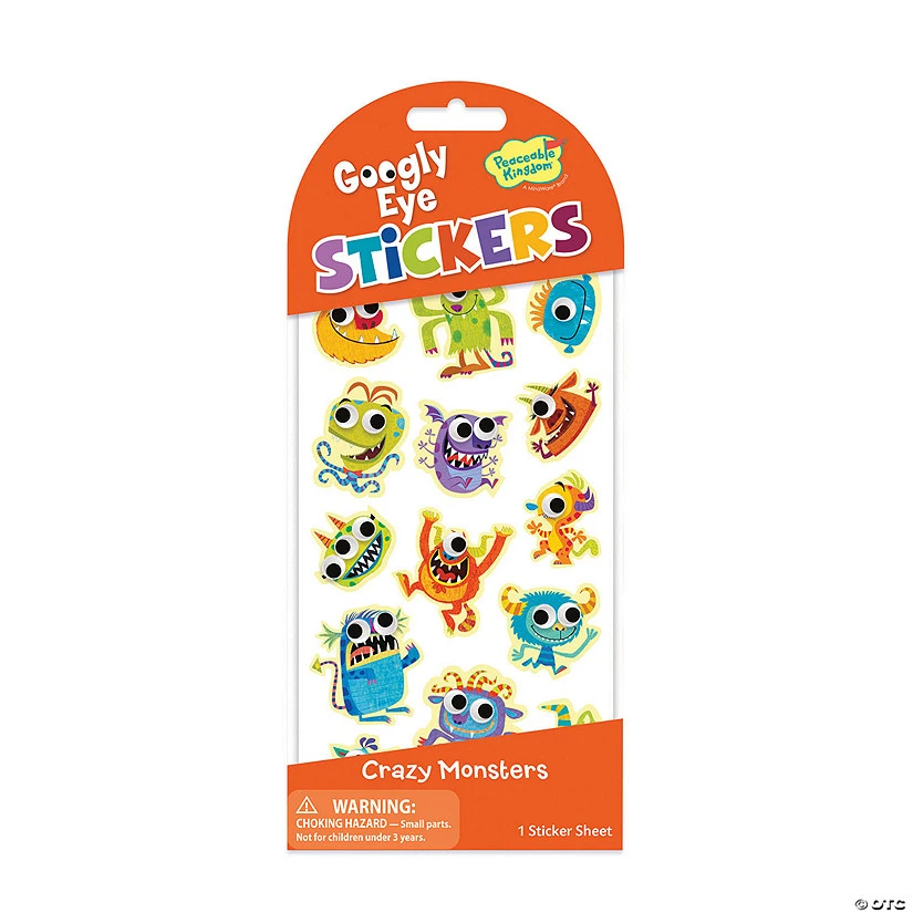 Silly Monsters Googly Eyes Sticker: Pack Of 12 1 Silly Monsters Googly Eyes Sticker: Pack Of 12