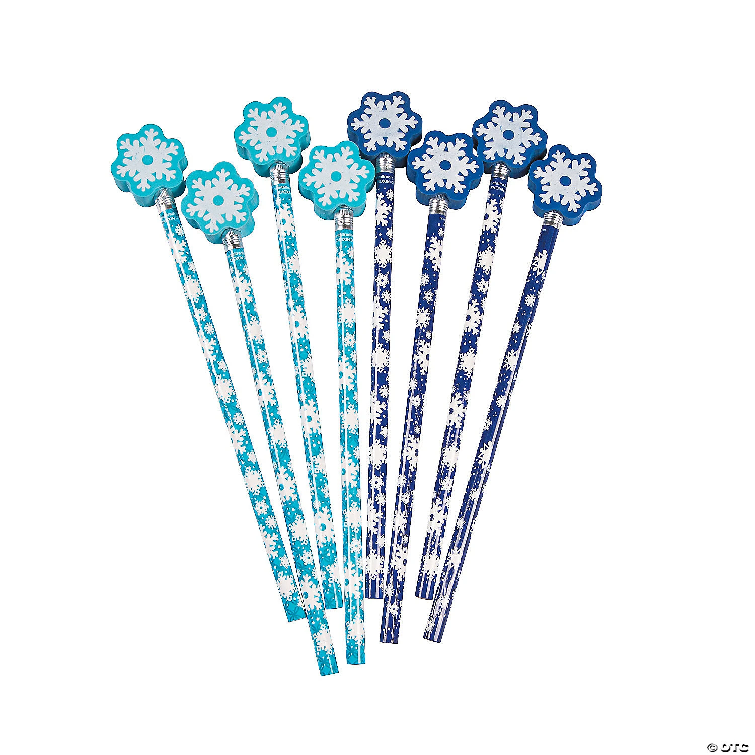 Snowflake Pencils With Pencil Top Eraser - 12 Pc. 1 Snowflake Pencils With Pencil Top Eraser - 12 Pc.