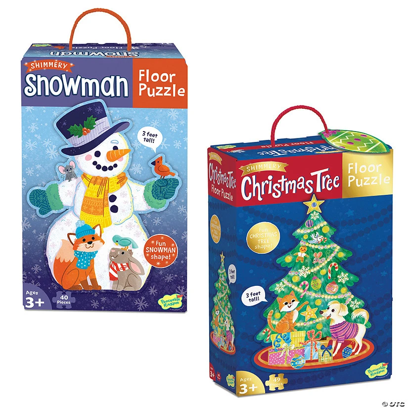 Snowman And Christmas Tree Puzzles: Set Of 2 1 Snowman And Christmas Tree Puzzles: Set Of 2