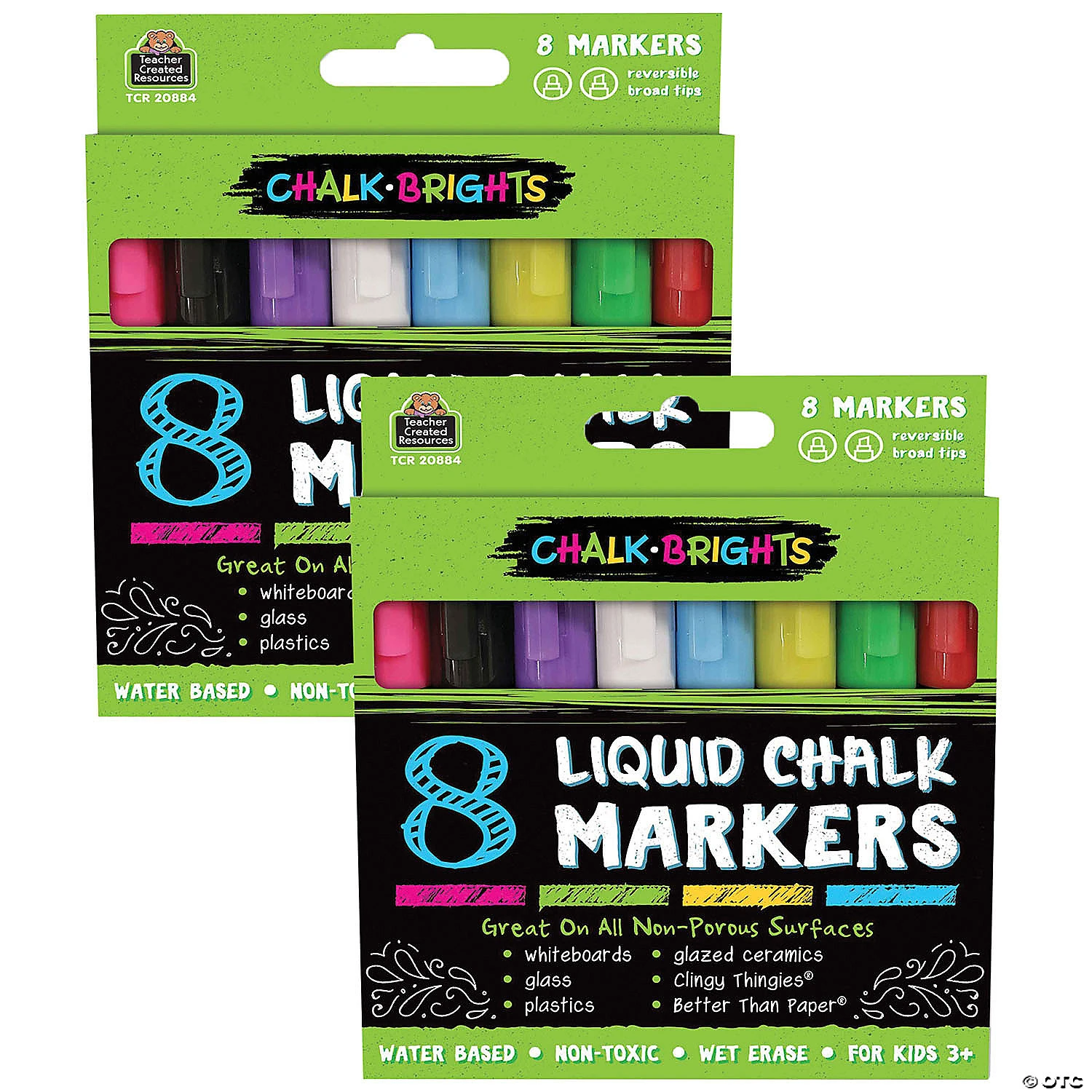 Teacher Created Resources Chalk Brights Liquid Chalk Markers, 8 Per Pack, 2 Packs 1 Teacher Created Resources Chalk Brights Liquid Chalk Markers, 8 Per Pack, 2 Packs